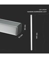 120cm 40W LED lysskinne, sølv, Samsung chip - UGR19, 1-10V dæmpbar, 5 års garanti, kan sammenbygges