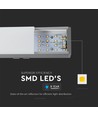 120cm 40W LED lysskinne, sølv, Samsung chip - UGR19, 1-10V dæmpbar, 5 års garanti, kan sammenbygges