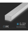 120cm 40W LED lysskinne, sølv, Samsung chip - UGR19, 1-10V dæmpbar, 5 års garanti, kan sammenbygges
