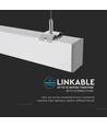 120cm 40W LED lysskinne, sølv, Samsung chip - UGR19, 1-10V dæmpbar, 5 års garanti, kan sammenbygges