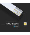 40W LED lineært pendelarmatur, sort - Samsung LED chip, 4000K, 120cm, 5 års garanti
