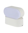 6W oval væglampe - IP65, hvid, drejbar, inkl. lyskilde