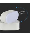 6W oval væglampe - IP65, hvid, drejbar, inkl. lyskilde