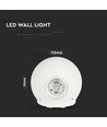 4W hvid LED væglampe - IP65, 4000K, rund, udendørs/indendørs, inkl. lyskilde