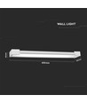 16W LED væglampe - 60cm, 134lm/W, IP44, hvid, 3000K