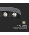 5W LED væglampe, IP65 - Sort, 630lm, varm hvid, op/ned lys, udendørs/indendørs