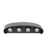 7W LED væglampe, sort - IP65, 3000K, dobbelt lysstråle, udendørs