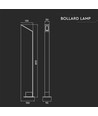 6W havelampe, 80cm, IP65 - Grå, 810lm, 4000K, udendørs bedlampe