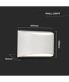 10W LED væglampe med op/ned lys - Bridgelux chip, IP54, hvid, 4000K
