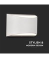 10W LED væglampe med op/ned lys - Bridgelux chip, IP54, hvid, 4000K