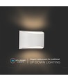 10W LED væglampe med op/ned lys - Bridgelux chip, IP54, hvid, 4000K