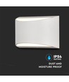 10W LED væglampe med op/ned lys - Bridgelux chip, IP54, hvid, 4000K