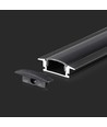Monteringssæt til LED-stribe - 2000x24,7x7mm, diffuser, sort