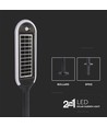 5W LED havelampe med solcelle og sensor - IP65, 70cm højde, spyd/fod, 4000K, sort/hvid, 360 grader lysudbytte