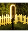 5W Solara LED havelampe med sensor - Solcelle, IP65, 400lm, sort/hvid, inkl. spyd og batteri