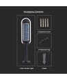 5W Solara LED havelampe med sensor - Solcelle, IP65, 400lm, sort/hvid, inkl. spyd og batteri
