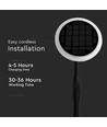 2 stk. 3W LED solcelle havelampe - IP65, 2-i-1 spyd eller fod, højdejusterbar 42-80cm, sort/hvid, inkl. batteri