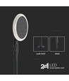 2 stk. 3W LED solcelle havelampe - IP65, 2-i-1 spyd eller fod, højdejusterbar 42-80cm, sort/hvid, inkl. batteri