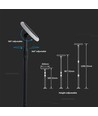 8W Solara LED havelampe med solcelle - IP65, 360 grader, højdejusterbar, skumringssensor, inkl. batteri