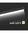 120cm 40W LED lysskinne med Samsung chip - 3400lm, dæmpbar, sølv/sort aluminium, 3000K