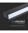 120cm 40W LED lysskinne med Samsung chip - 3400lm, dæmpbar, sølv/sort aluminium, 3000K