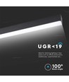 120cm 40W LED lysskinne med Samsung chip - 3400lm, dæmpbar, sølv/sort aluminium, 6400K