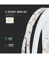 60 LED Stripelys 5W/m S-form - 3000K, 12V, IP20, 5m/rulle