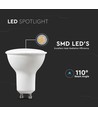 6 stk. 4,5W LED pærer - GU10, 400lm, 110 grader, mælkehvidt glas