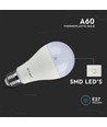 8.5W A60 LED Pære E27 - 3000K, Plastik, 3 stk/pakke