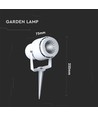 12W LED have-spot med spyd - IP65, 3000K, hvid, 20 grader, aluminium