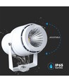 12W LED have-spot med spyd - IP65, 3000K, hvid, 20 grader, aluminium