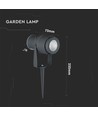 12W LED havespot med spyd - Grå, IP65 udendørs, 3000K