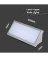 12W LED udendørs væglampe - IP65, grå, 1250lm, 4000K, oblique design