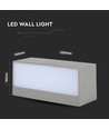 12W LED væglampe op/ned lys - IP65, grå, rektangulær, udendørs, inkl. lyskilde