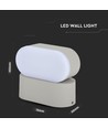 5W LED væglampe - IP65, grå, 4000K, justerbar, 11 x 5,4 cm