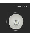 4W rund LED væglampe - IP65, grå, 3000K, Ø11 cm, inkl. lyskilde