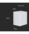 12W LED væglampe - 1250lm, hvid, varm hvid, inkl. lyskilde