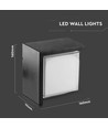 12W LED væglampe, kvadratisk sort ramme - IP65, 1160-1200lm, inde / ude, inkl. lyskilde