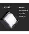 12W LED væglampe, kvadratisk sort ramme - IP65, 1160-1200lm, inde / ude, inkl. lyskilde