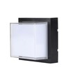 12W kvadratisk LED væglampe, sort - 4000K, 1200lm, IP65, inde / ude