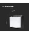 12W kvadratisk LED væglampe, sort - 3000K, 1200lm, IP65, inde / ude