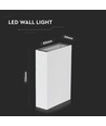 4W LED væglampe - IP65, hvid, op/ned lys, inkl. lyskilde