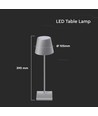 3W genopladelig LED bordlampe, touch dæmpbar - 5V, Grå, 3000K, 4000mAh batteri, jern