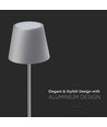 3W genopladelig LED bordlampe, touch dæmpbar - 5V, Grå, 3000K, 4000mAh batteri, jern