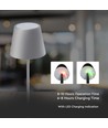 3W genopladelig LED bordlampe, touch dæmpbar - 5V, Grå, 3000K, 4000mAh batteri, jern