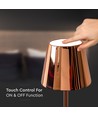 3W genopladelig LED bordlampe, guld - Touch dæmpbar, 3000K, 4000mAh batteri, 5V USB