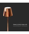3W genopladelig LED bordlampe, guld - Touch dæmpbar, 3000K, 4000mAh batteri, 5V USB
