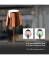3W genopladelig LED bordlampe, guld - Touch dæmpbar, 4000K, 4000mAh batteri, 8-10 timers driftstid
