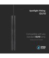 GU10 tube pendel, Ø6x50cm - Hvid, aluminium, IP20 indendørs, uden lyskilde
