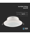 GU10 indbygningsspot - Rund, hvid, IP44, PC plast, Hul: Ø7 cm, Mål: Ø9,2 cm